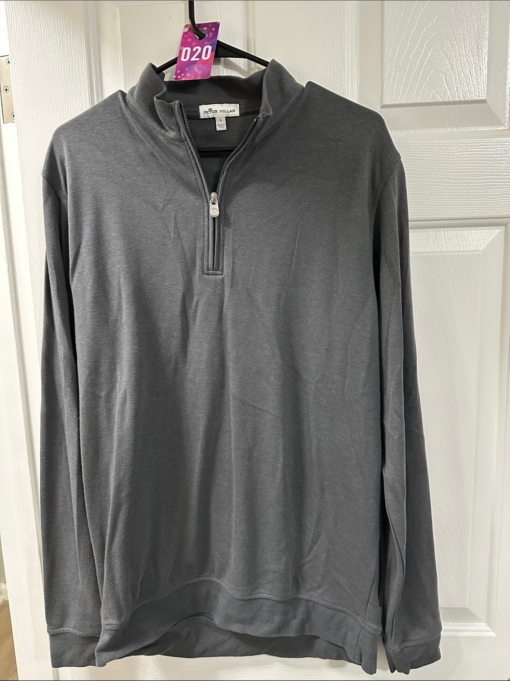 Peter Millar Gray Half-Zip Pullover Sweater